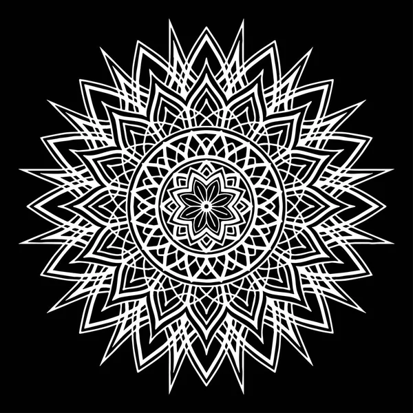 Mandala modello bianco scarabocchi schizzo — Vettoriale Stock