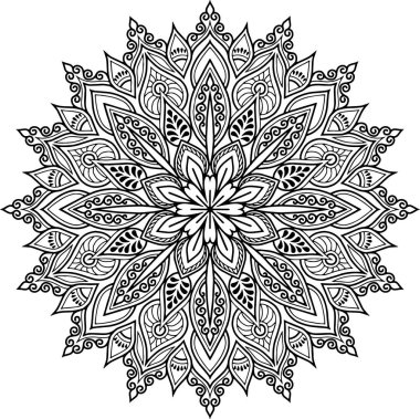 Mandala desen siyah beyaz karalamalar kroki