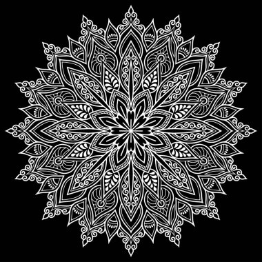 Mandala desen beyaz karalamalar kroki