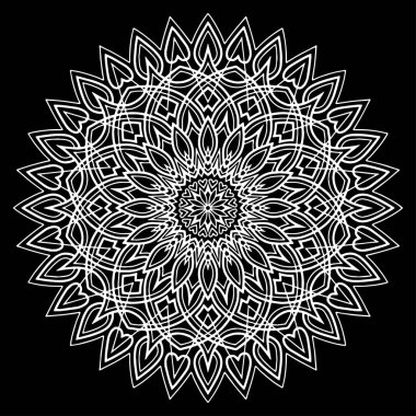 Mandala desen beyaz karalamalar kroki