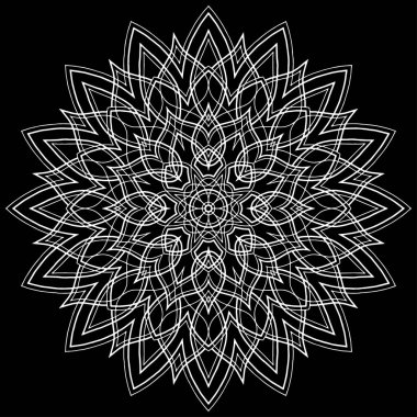 Mandala desen beyaz karalamalar kroki