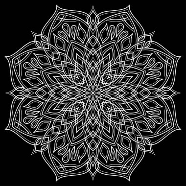 Mandala desen beyaz karalamalar kroki