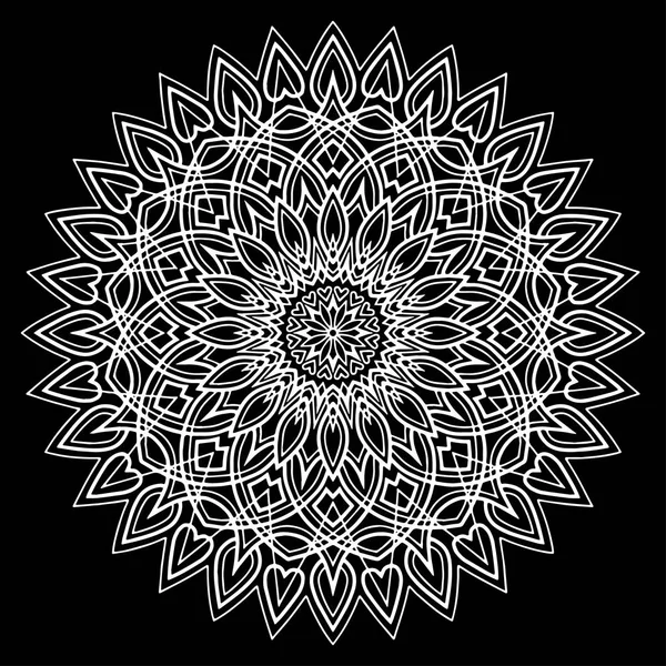 Patrón mandala garabatos blanco bosquejo — Vector de stock