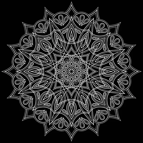 Mandala wzór biały Doodle szkic — Wektor stockowy