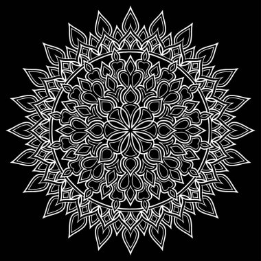 Mandala desen beyaz karalamalar kroki