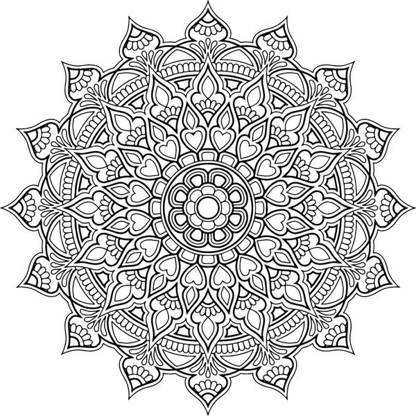 Figura mandala para colorear garabatos boceto — Archivo Imágenes Vectoriales