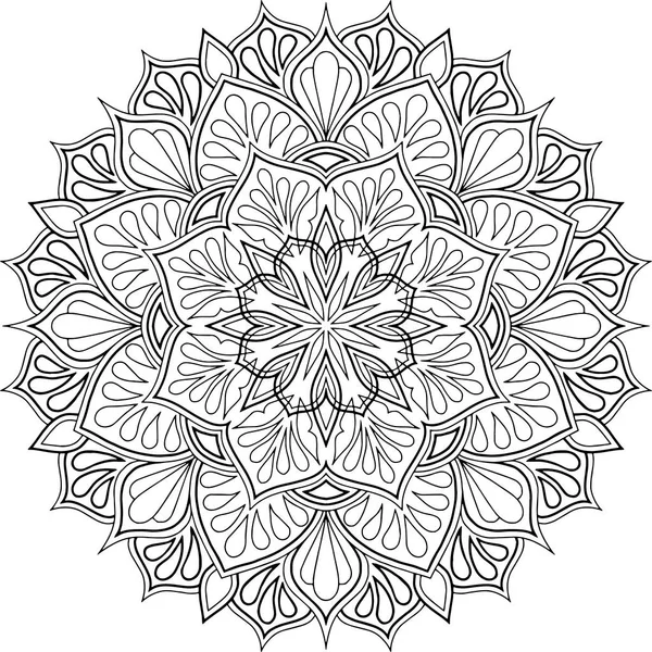 Figura mandala para colorear garabatos boceto — Vector de stock