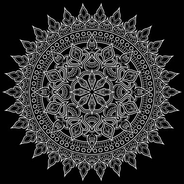 Mandala desen beyaz karalamalar kroki