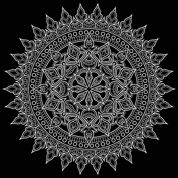 Mandala mönster vit doodles skiss — Stock vektor