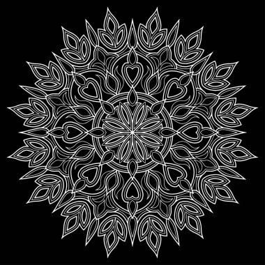 Mandala desen beyaz karalamalar kroki