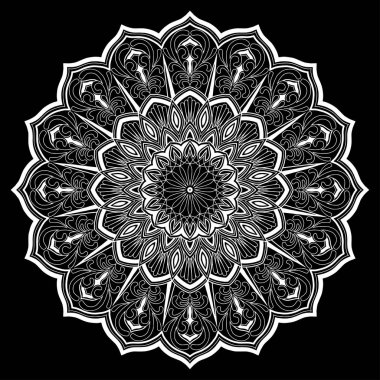 Mandala desen beyaz karalamalar kroki