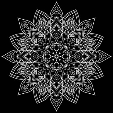 Mandala desen beyaz karalamalar kroki