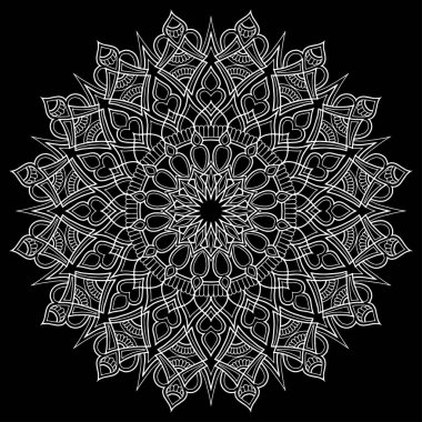 Mandala desen beyaz karalamalar kroki