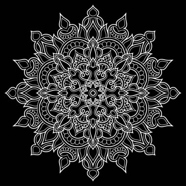 Mandala desen beyaz karalamalar kroki