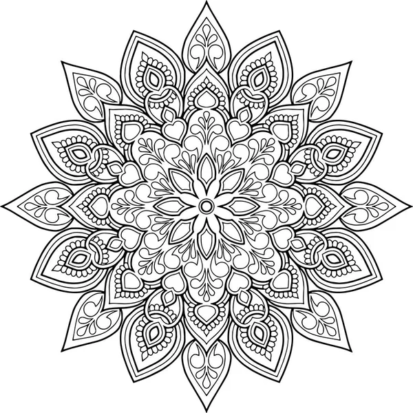 Figura mandala para colorear garabatos boceto — Vector de stock