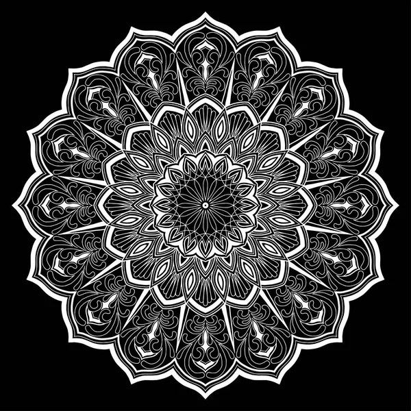 Patrón mandala garabatos blanco bosquejo — Archivo Imágenes Vectoriales