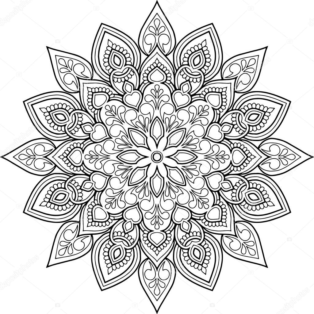 Figure mandala for coloring doodles sketch