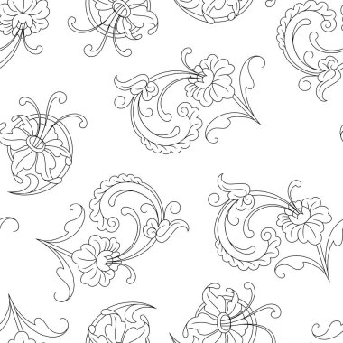 Soyut desen siyah ve beyaz doodle