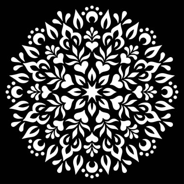 Mandala desen beyaz karalamalar kroki