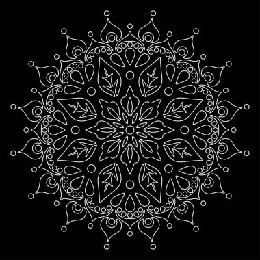 Mandala desen beyaz karalamalar kroki