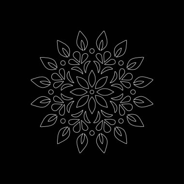 Mandala desen beyaz karalamalar kroki