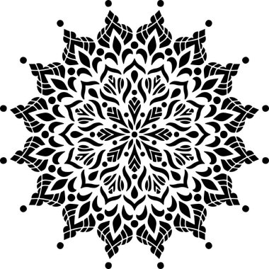 Mandala desen stencil karalama çizimi