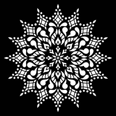 Mandala desen beyaz karalamalar kroki