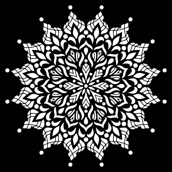 Mandala wzór biały Doodle szkic — Wektor stockowy