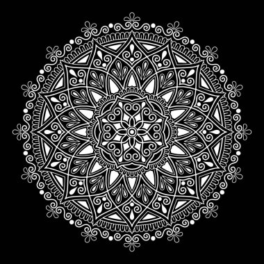 Mandala desen beyaz karalamalar kroki