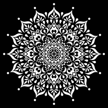 Mandala desen beyaz karalamalar kroki