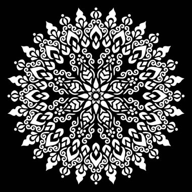 Mandala desen beyaz karalamalar kroki