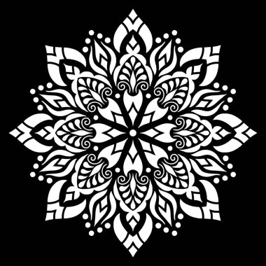 Mandala desen beyaz karalamalar kroki