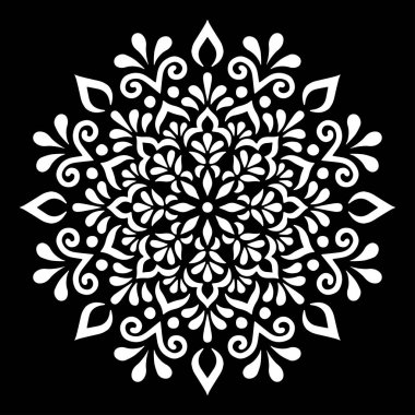 Mandala desen beyaz karalamalar kroki