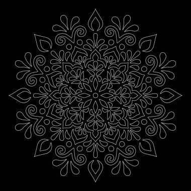 Mandala desen beyaz karalamalar kroki