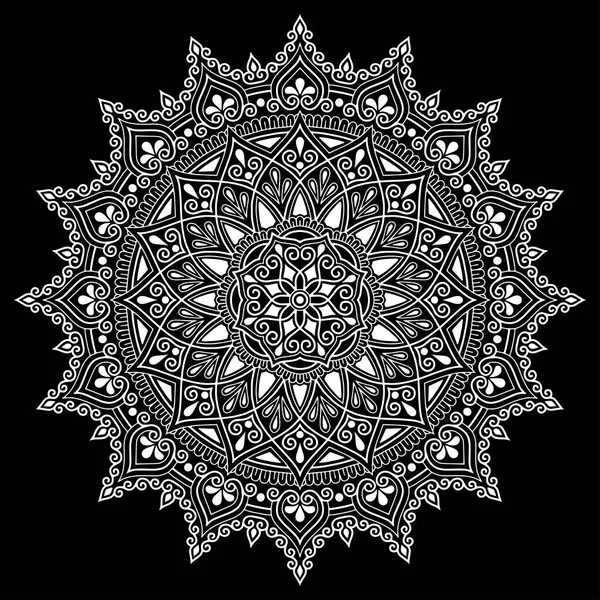 Patrón mandala garabatos blanco bosquejo — Archivo Imágenes Vectoriales