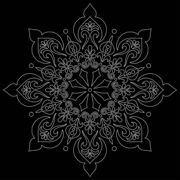 Mandala patroon witte doodles schets — Stockvector