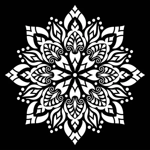 Mandala model alb doodles schiță — Vector de stoc