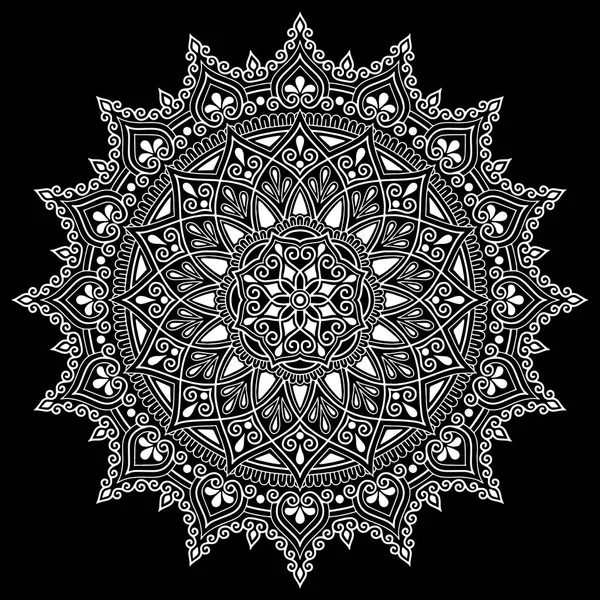 Mandala vzor bílé čmáranice skica — Stockový vektor