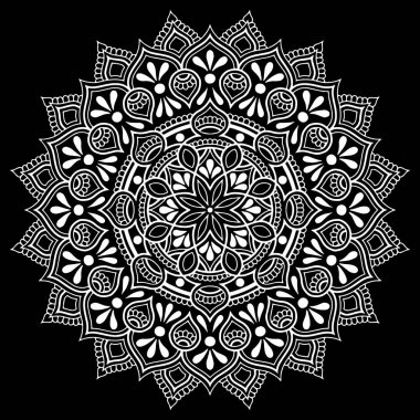 Mandala desen beyaz karalamalar kroki