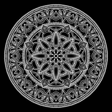 Mandala desen beyaz karalamalar kroki