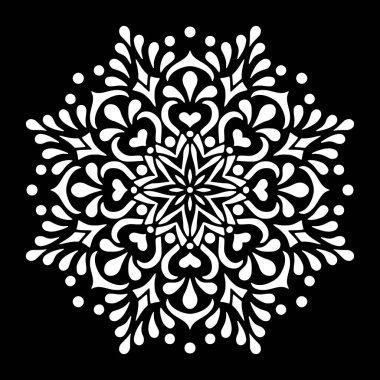 Mandala desen beyaz karalamalar kroki