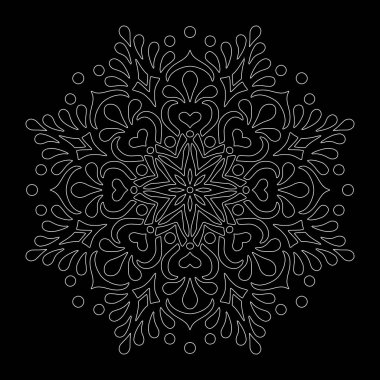 Mandala desen beyaz karalamalar kroki