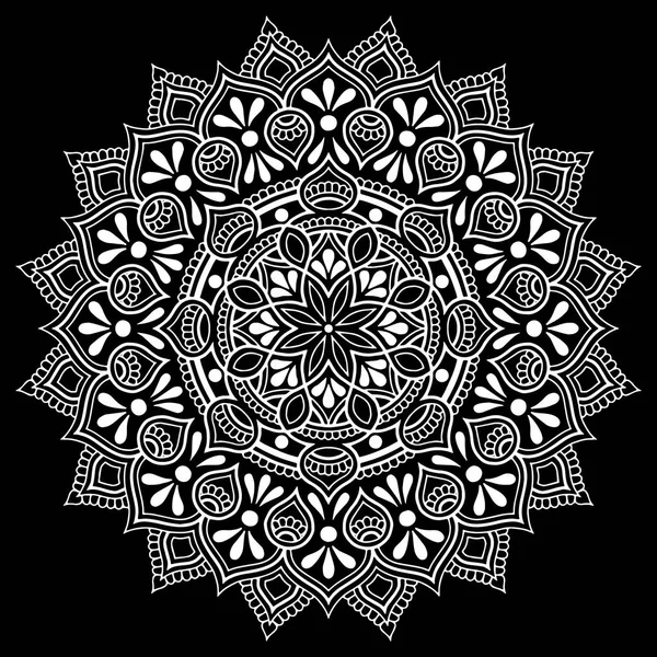 Mandala pattern white doodles sketch — Stock Vector