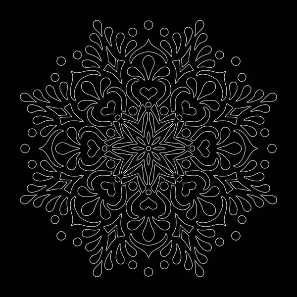 Mandala vzor bílé čmáranice skica — Stockový vektor