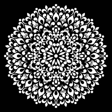 Mandala desen beyaz karalamalar kroki