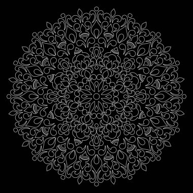 Mandala desen beyaz karalamalar kroki