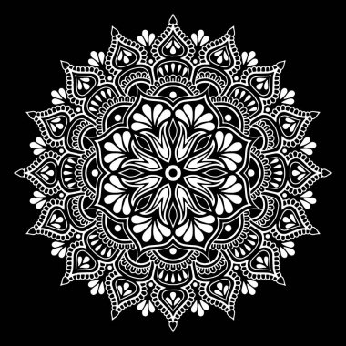 Mandala desen beyaz karalamalar kroki