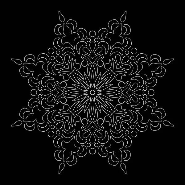 Mandala patroon witte doodles schets — Stockvector