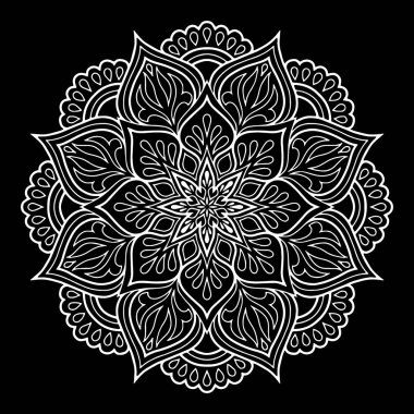 Mandala desen beyaz karalamalar kroki