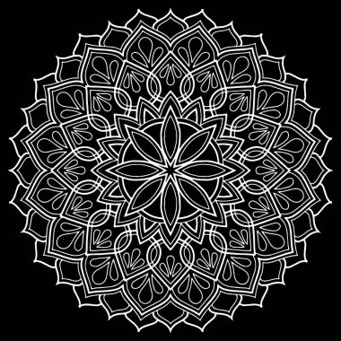 Mandala desen beyaz karalamalar kroki